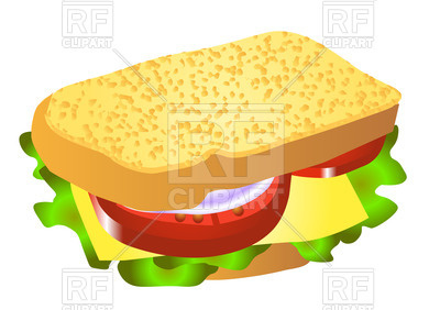 400x282 Cheese Sandwich Royalty Free Vector Clip Art Image