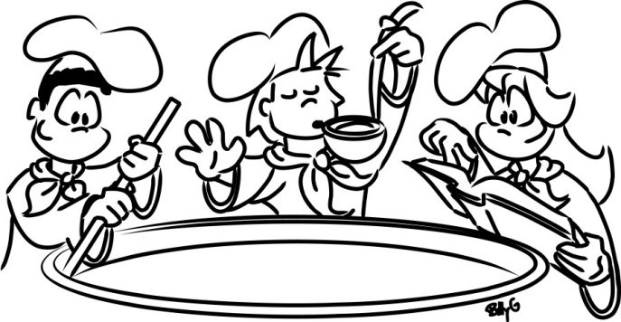 687x356 Kitchen Glamorous Chef Hat Utensils Bw Clipart Image