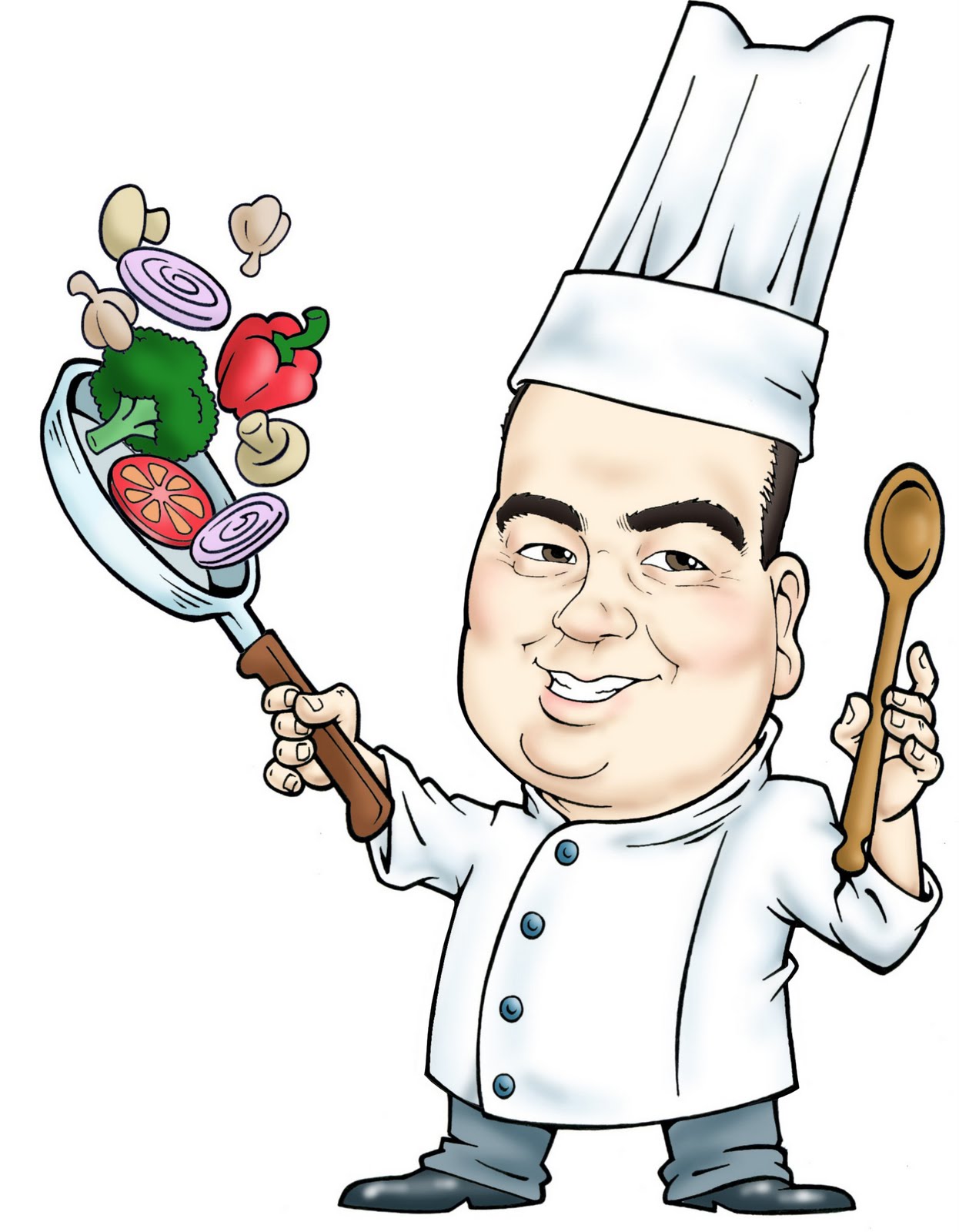 1246x1600 Chef Making Salad Clipart