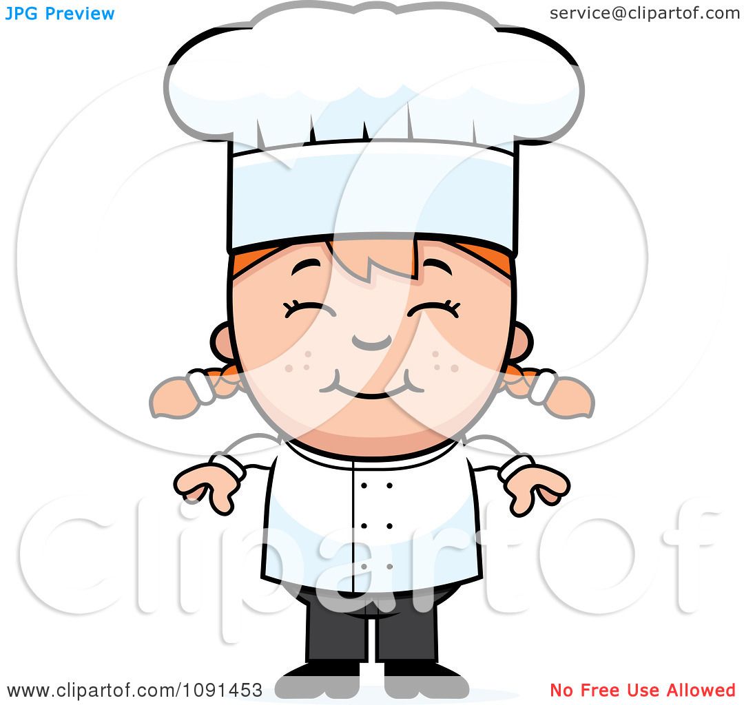 1080x1024 Clipart Happy Red Haired Chef Girl Smiling