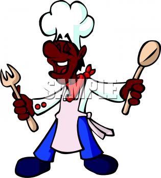 315x350 African American Ethnic Chef Cartoon