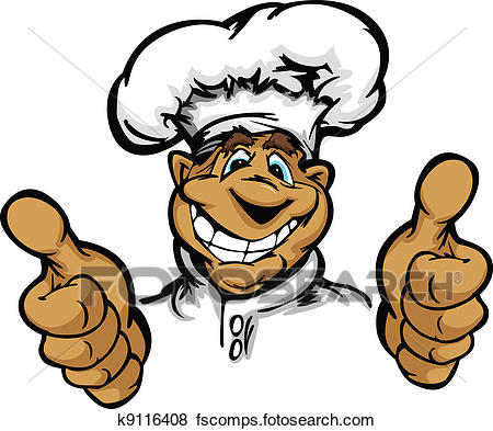 450x393 Clip Art Of Smiling Cartoon Kitchen Chef With Hat Mascot Vector