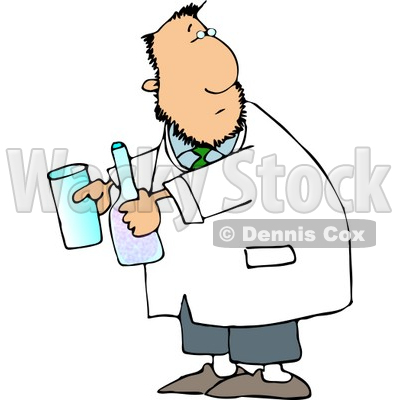400x400 Chemist With Two Beakers Clipart Djart