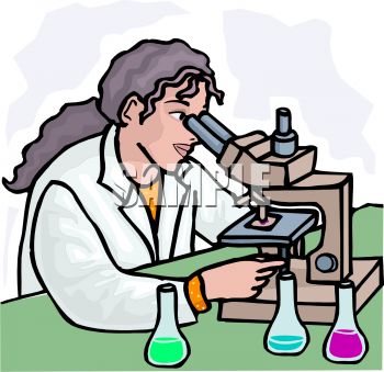 350x339 Royalty Free Clipart Image Woman Chemist In Laboratory Looking