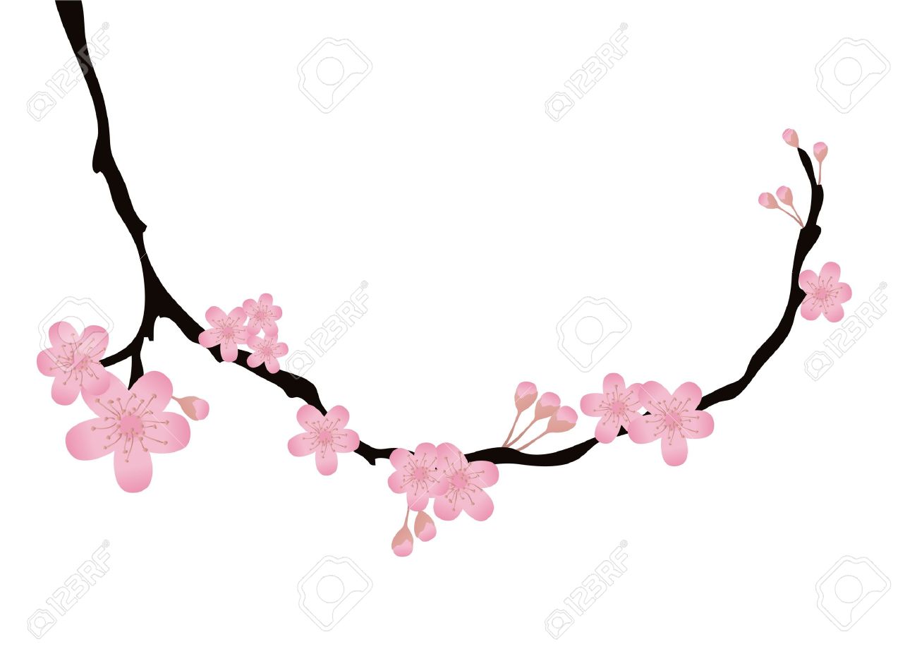 1300x920 Clip Art Cherry Blossom Twig Cliparts