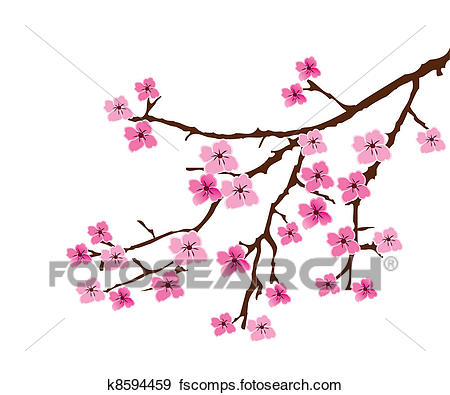 450x395 Clip Art Of Cherry Blossom K8594459
