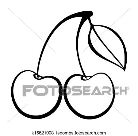450x444 Clip Art Of Vector Monochrome Illustration Of Cherry Logo