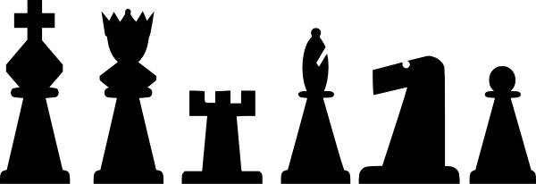 600x206 Black Chess Pieces Set Clip Art Free Vector In Open Office Drawing