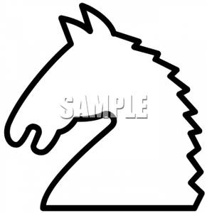 291x300 Image Black And White Outline Of A Knight Chess Piece