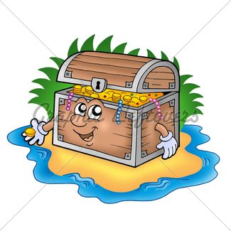 325x325 Cartoon Treasure Chest Gl Stock Images