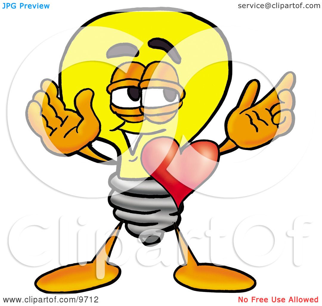 1080x1024 Clipart Picture Of A Light Bulb Mascot Cartoon Character With His
