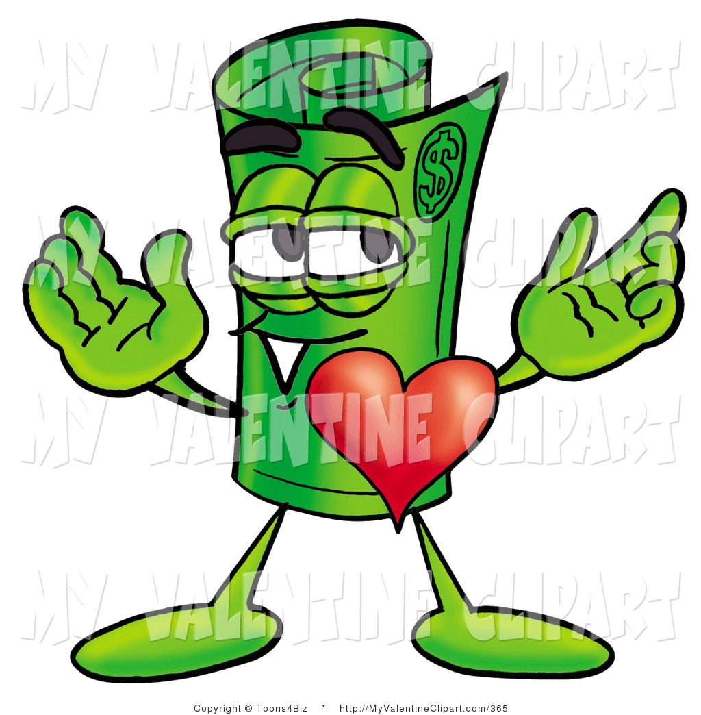 1024x1044 Valentine's Clipart Of A Smiling Rolled Money Mascot Cartoon