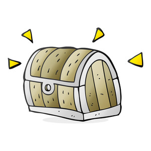 300x300 Freehand Drawn Cartoon Treasure Chest Royalty Free Stock Image