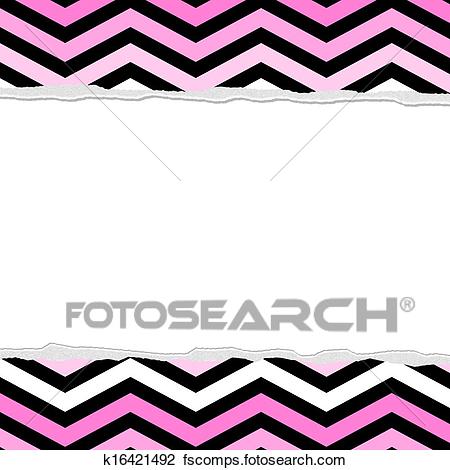 450x470 Clip Art Of Pink, White And Black Chevron Torn Background For Your