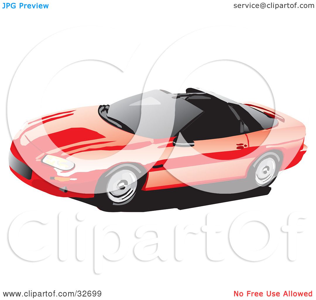 1080x1024 Clipart Illustration Of A Red Chevy Camaro With T Tops And Tinted