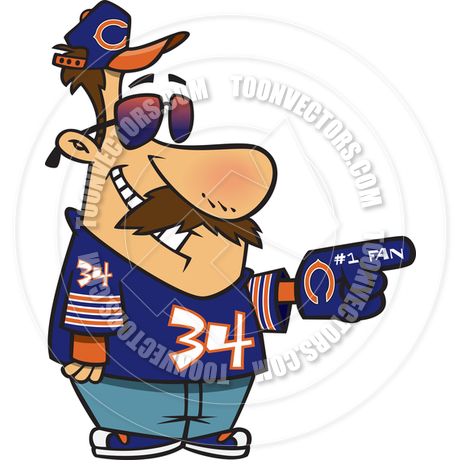 460x460 Cartoon Chicago Bears Football Fan By Ron Leishman Toon Vectors