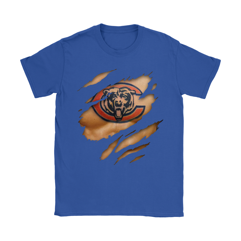 1000x1000 Nfl Football Logo 3d Art Chest Chicago Bears Tattoo Shirts Teeqq