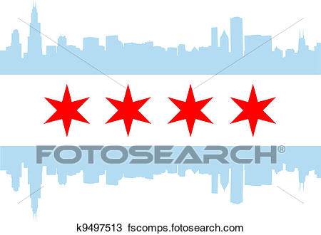 450x330 Clipart Of Chicago Flag K9497513