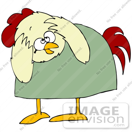 450x450 Clip Art Graphic Of A Scared Chicken