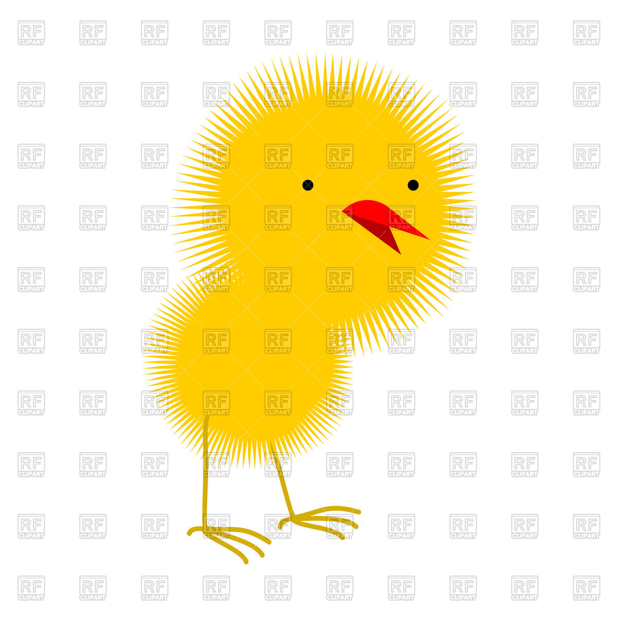 1200x1200 Fluffy Yellow Chick Chicken Royalty Free Vector Clip Art Image