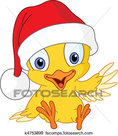 407x470 Clip Art Of Christmas Chick K4753899