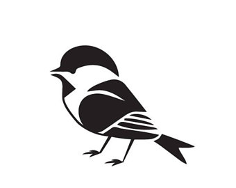 340x270 Chickadee Clipart Black And White