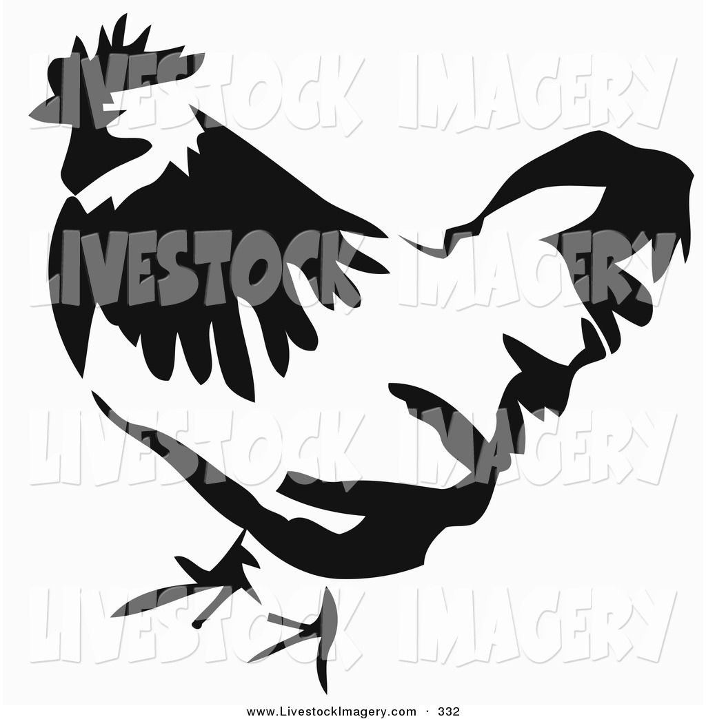 1024x1044 Clip Art Of A Black And White Paintbrush Stroke Styled Chicken