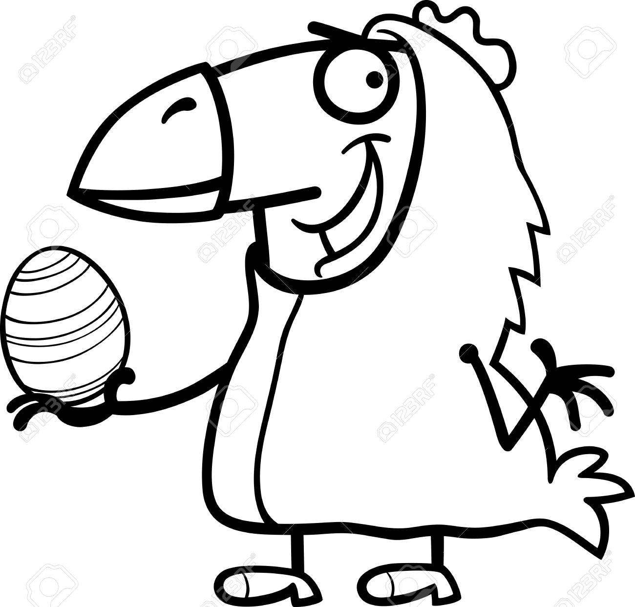 1300x1243 Black And White Cartoon Illustration Of Funny Man In Easter