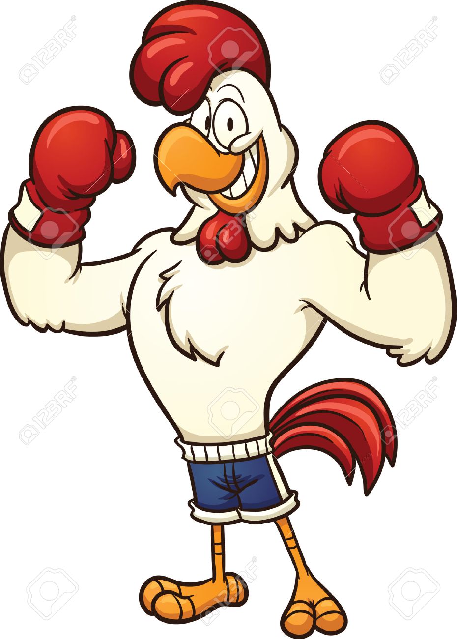 930x1300 Clip Art Of A Boxing Chicken Vector Cartoon Illustration