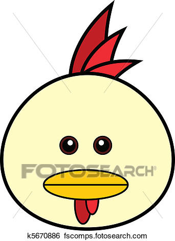 342x470 Clip Art Of Cute Chicken Face K5670886
