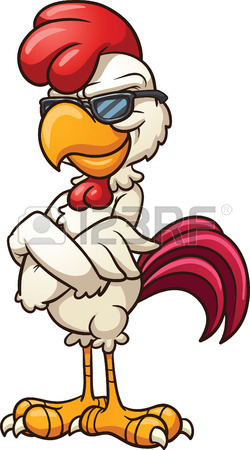 250x450 Cartoon Super Chicken Flying Vector Clip Art Illustration