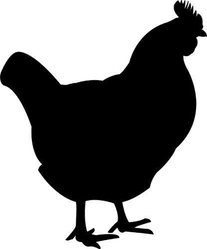 415x500 Chicken Clipart Solid Black