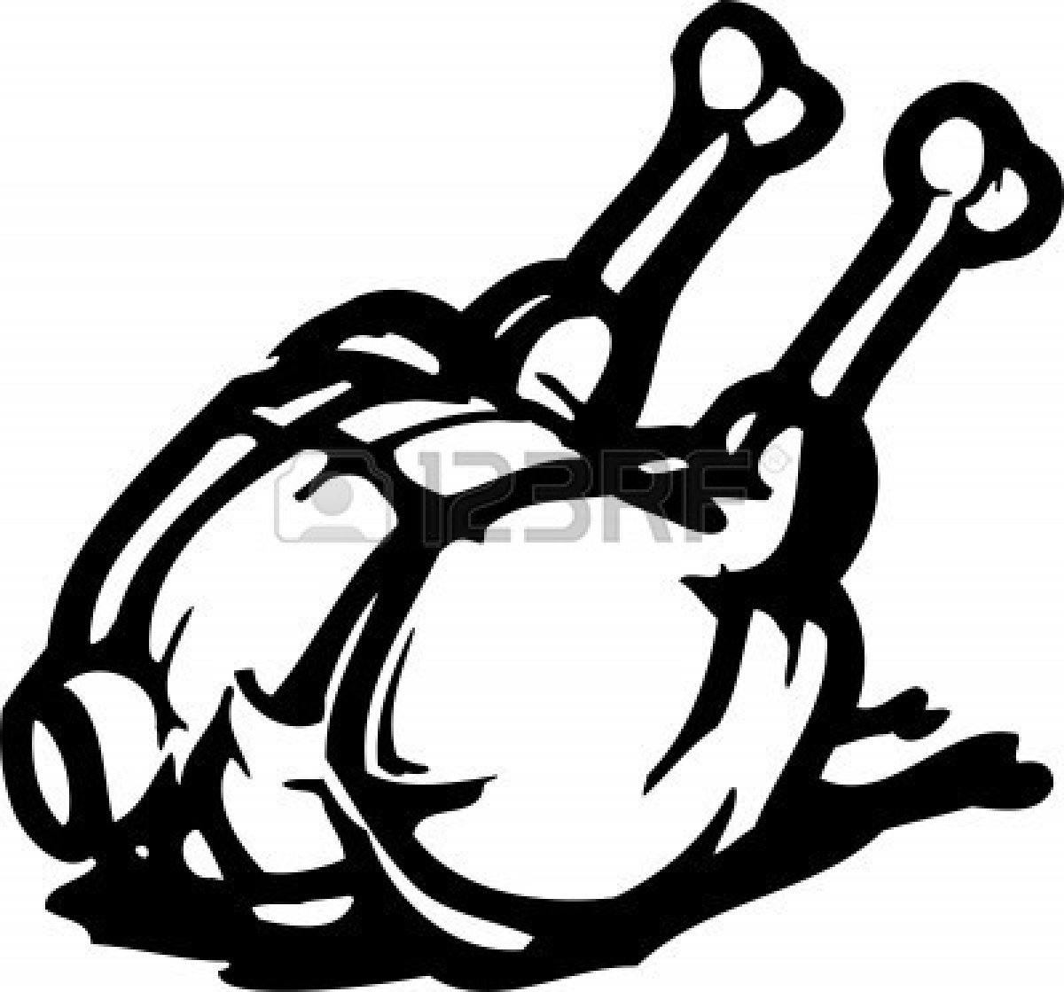 1200x1119 Roasted Chicken Clipart Black