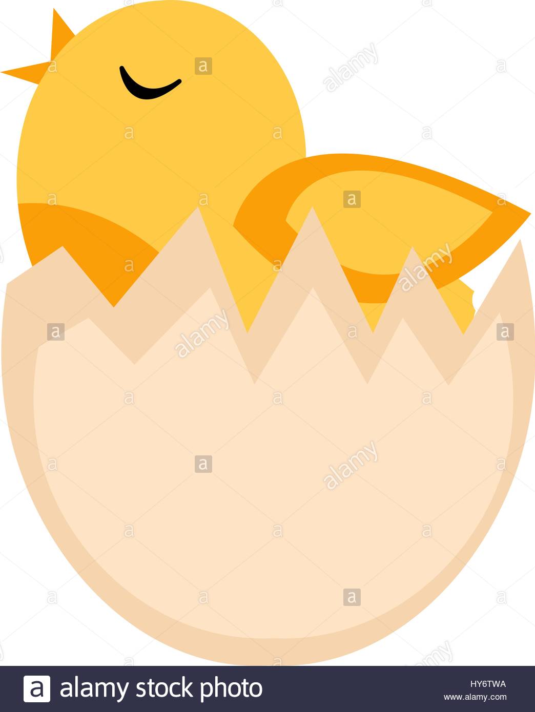 1044x1390 A Cartoon Illustration Of A Baby Chick Hatching From An Egg Stock