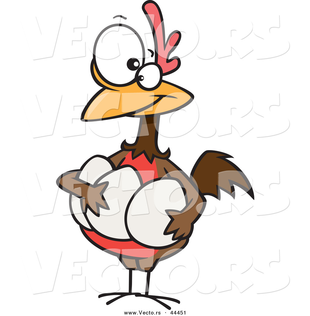 1024x1044 Vector Of A Happy Cartoon Hen Carrying 3 Eggs By Toonaday
