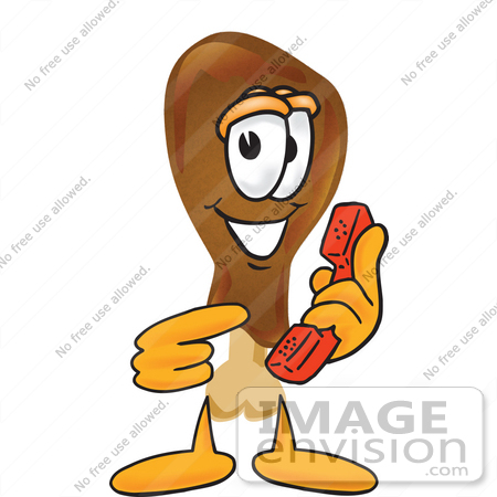 450x450 Cliprt Graphic Of Chicken Drumstick Mascot Character Holding
