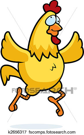 292x470 Clip Art Of Chicken Running K2656317