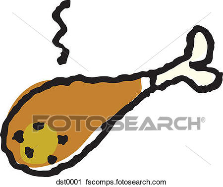 450x377 Clipart Of A Chicken Drumstick Dst0001