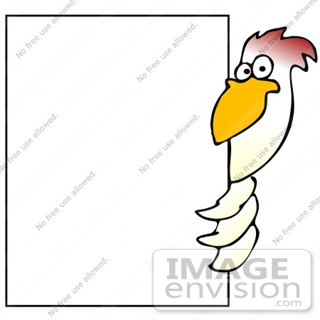 450x450 Clip Art Graphic Of A White Chicken Bird With Red Head Feathers