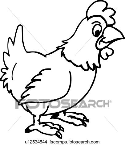 406x470 Clipart Of Chicken U12534544