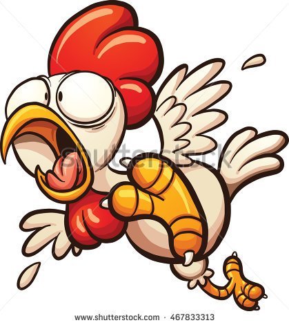 419x470 Scared Cartoon Chicken. Vector Clip Art Illustration With Simple
