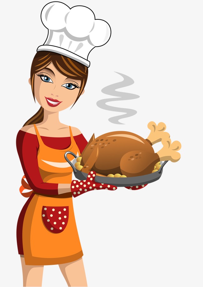 650x919 Vector Chicken, Delicious Food, Cartoon Chef, Vector Png