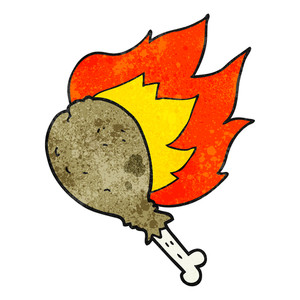 300x300 Freehand Drawn Cartoon Chicken Leg Royalty Free Stock Image