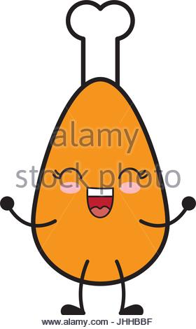 280x470 Kawaii Chicken Leg Icon Stock Vector Art Amp Illustration, Vector