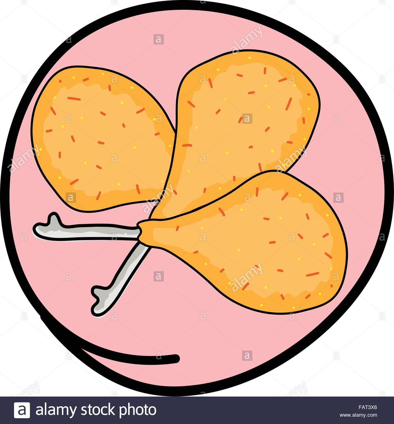 1291x1390 Fast Food, A Cartoon Illustration Of Three Piece Crispy Fried