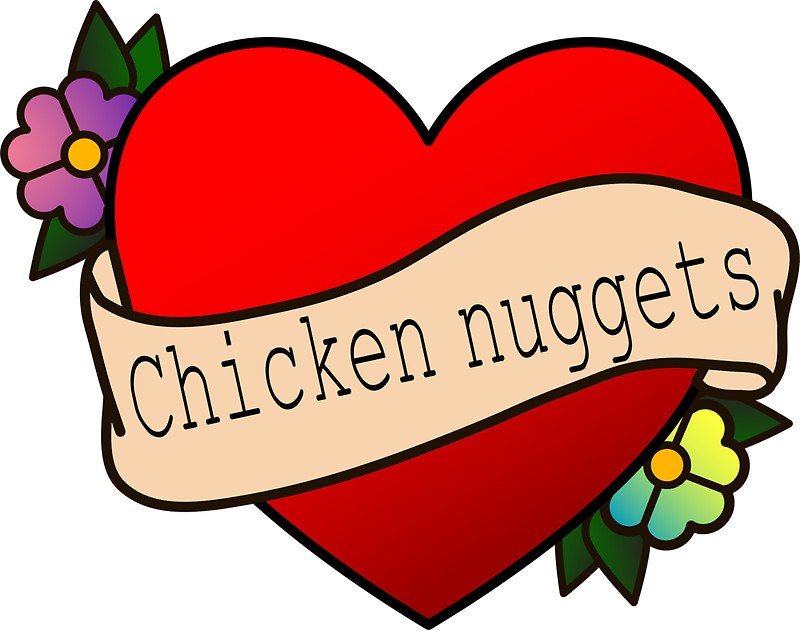 800x630 Chicken Nuggets Old School Heart Stickers By Mikaylabond Redbubble