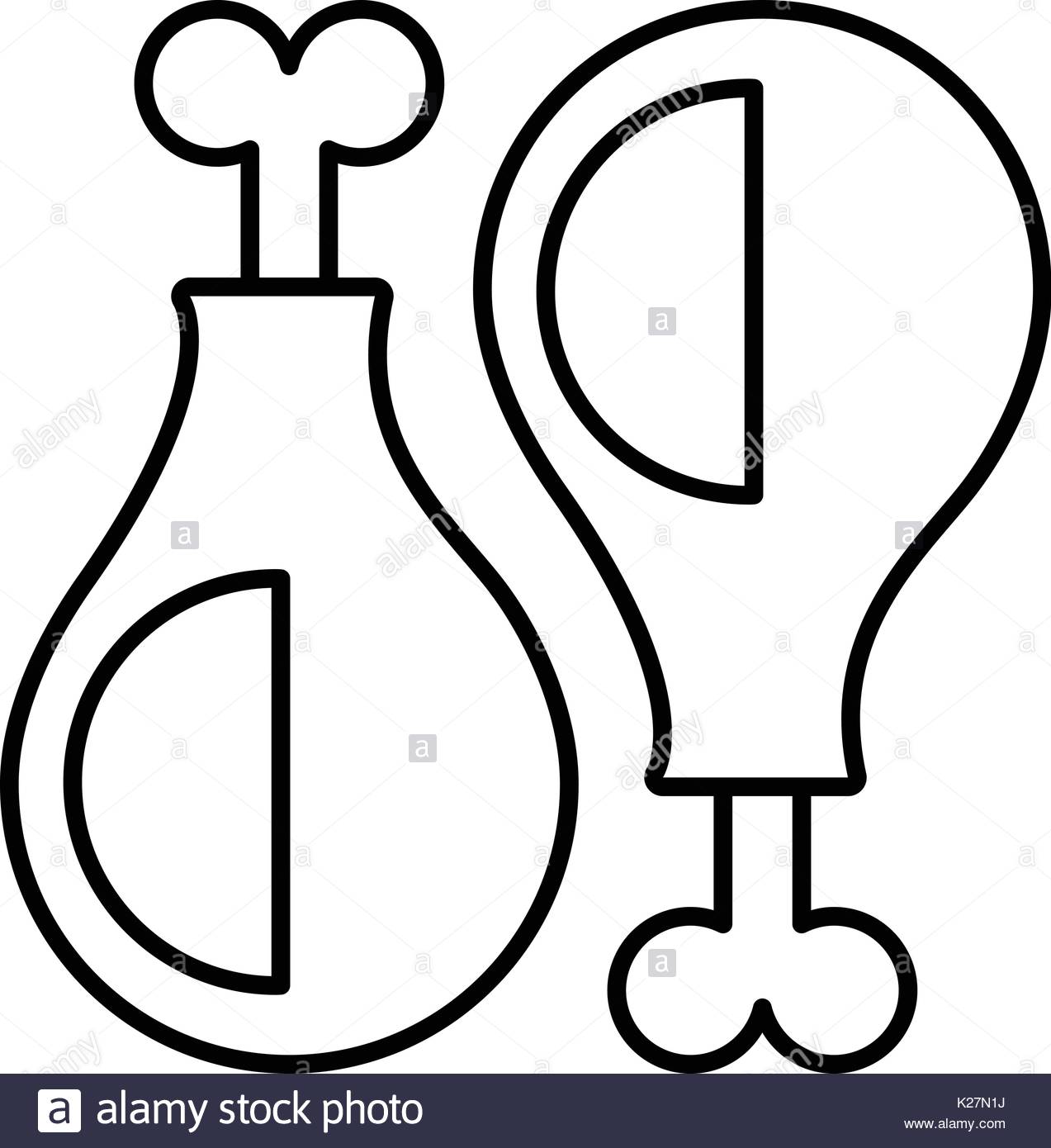 1273x1390 Chicken Leg Icon, Outline Line Style Stock Vector Art