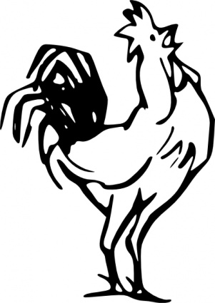 301x425 Outline Farm Bird Rooster Hen Chicken Animal Poultry Calling