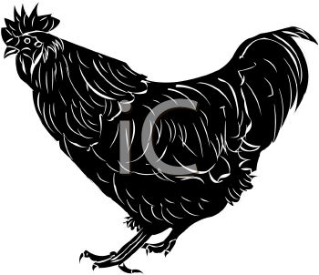 350x302 Picture Of A Silhouette Of A Rooster In A Vector Clip Art