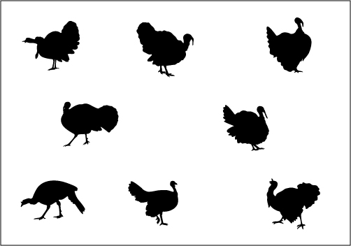 502x352 Thanksgiving Turkey Silhouette Vector Illustration Silhouette